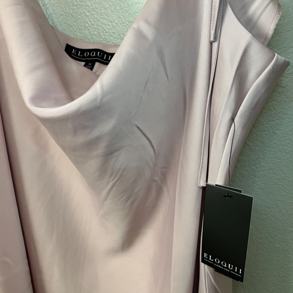 Eloquii Satin Mini Cowl Neck Lilac Slip Dress - Size 20 - New With Tags - Picture 2 of 6